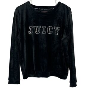 Juicy Couture Women’s Black Velour Sleep / Loungewear Top Size Large